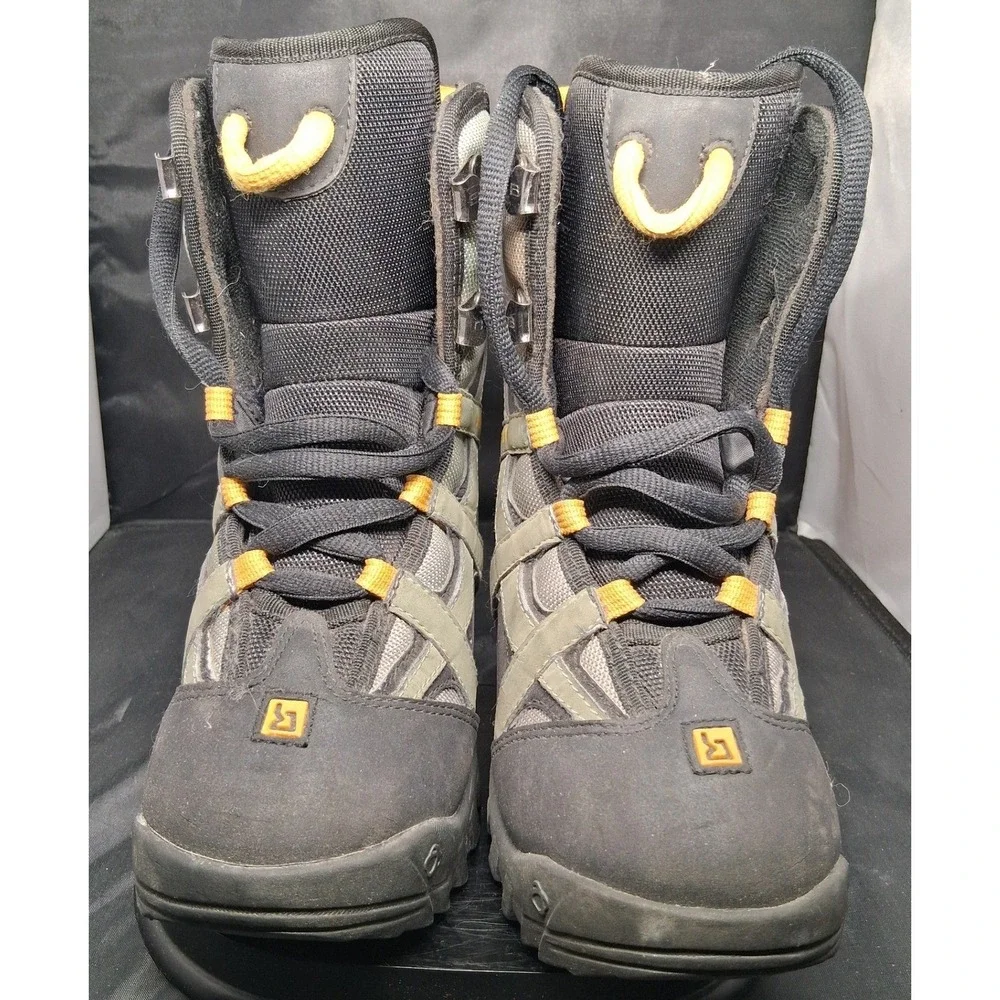 Burton Youth Snowboard Boots Black Grey Orange Size 1 Kids Lace Up Winter Sports